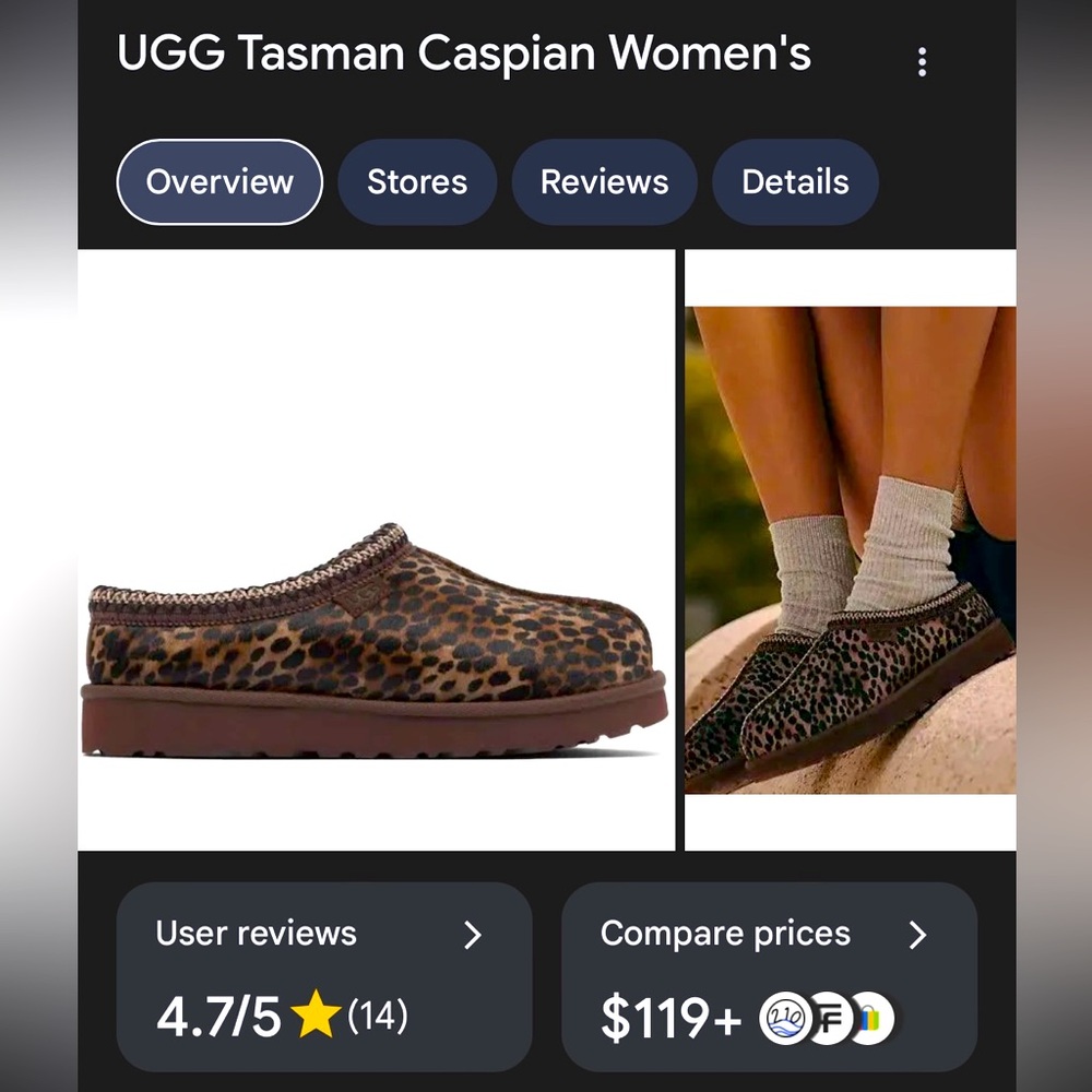 UGG Tasman Caspian Women's Leopard Slippers